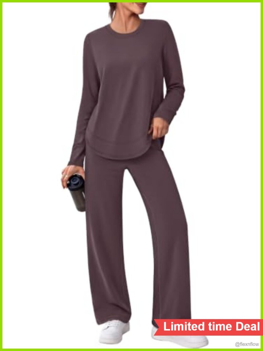 Women's 2 Piece Athletic Set High Waist Wide Leg Yoga Lounge Outfit